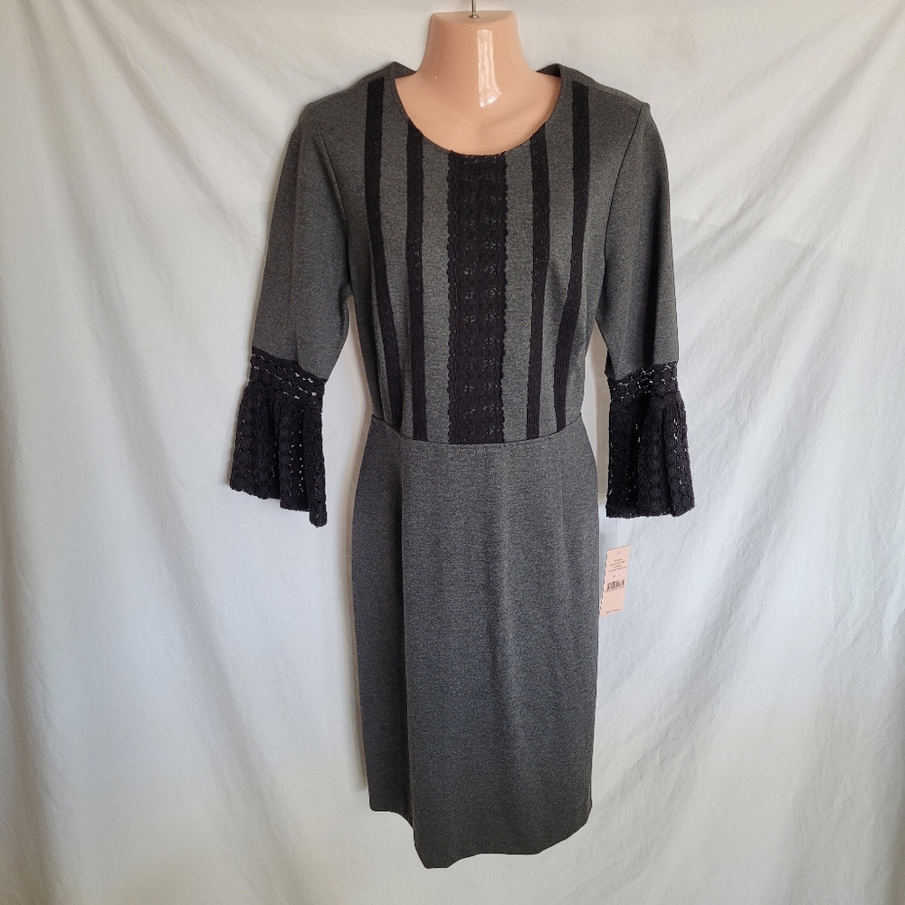 NWT Nanette Lepore Charcoal Zip Dress